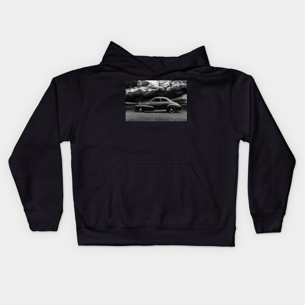 1947 Chevrolet, black white Kids Hoodie by hottehue